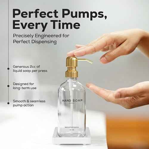 Luxury Glass Hand and Dish Soap Dispenser Set by Brighter Barns