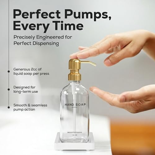 Luxury Glass Soap Dispenser Bathroom Set by Brighter Barns