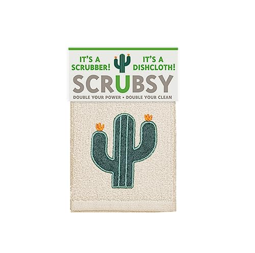 MÜkitchen SCRUBSY 100% Cotton Kitchen Dish Cloth with Built in Scrubber