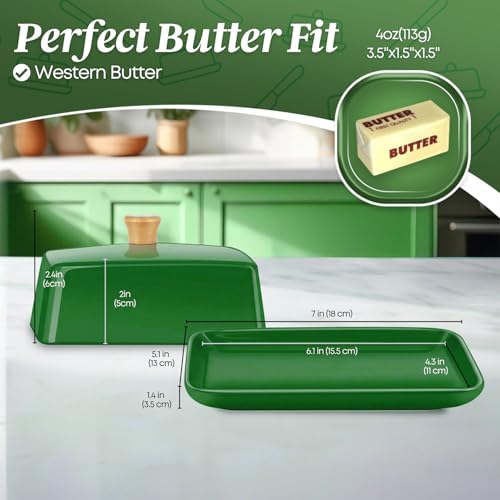 Large Ceramic Butter Dish with Lid