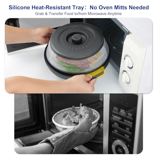 Microwave Splatter Cover for Food with Handle &Heat