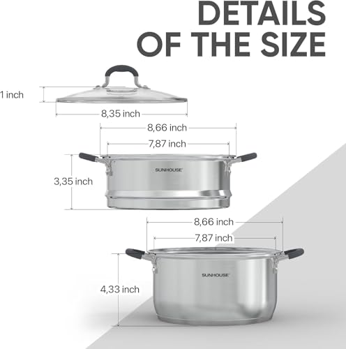 2 Tier Stainless Steel Steamer Pots
