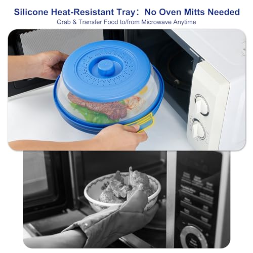 10.7 Inch Microwave Food Cover with Heat Insulation Mat