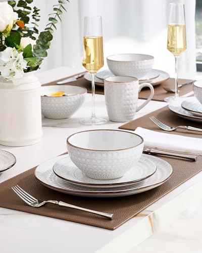 Eden Ceramic Plates and Bowls Sets (18 Count)