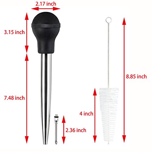 Stainless Steel Turkey Baster Syringe and Poultry Lifters fork Set of 2 (2 Count)