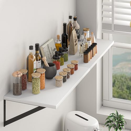 20W x 12D Deep Floating Shelves Set of 2 White (2 Count)
