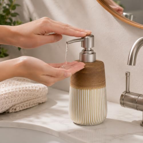 2 Pcs Ceramic Soap Dispenser Set