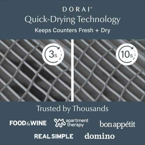 Home Collapsible Dish Drying Rack with Stone Dish Pad