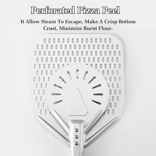 14 Inch + 7 Inch Perforated Pizza Peel Set (2 Count)