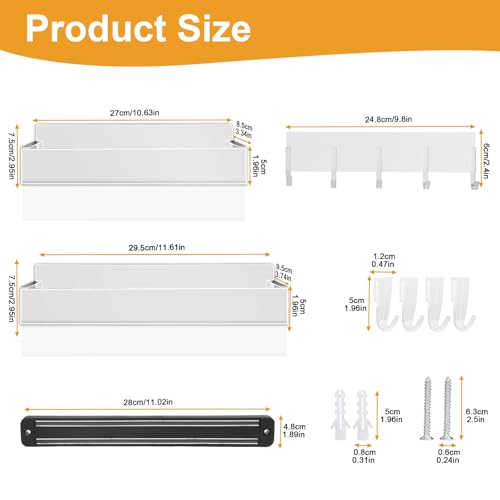 4 Pack Magnetic Spice Rack for Refrigerator