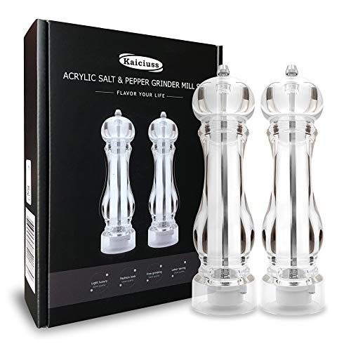 salt and pepper grinder mill set refillable large