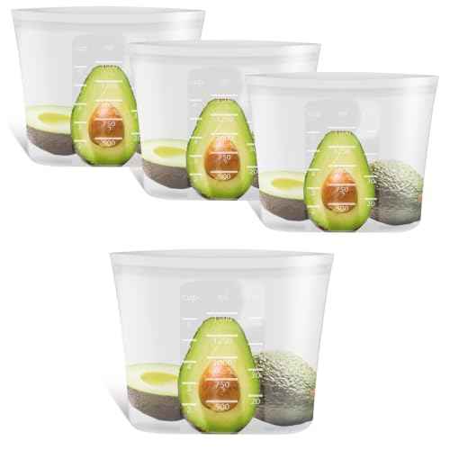 100% Platinum Silicone Reusable Food Storage Bags (4 Count)