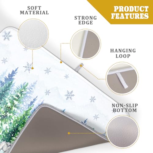 Winter Bear Bird Dish Drying Mat