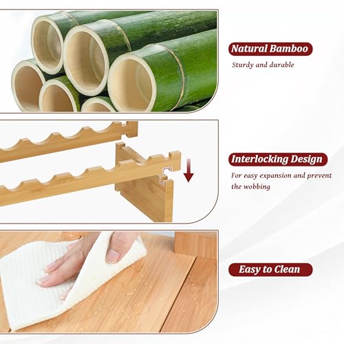 Bamboo Stackable Wine Rack (72 Count)