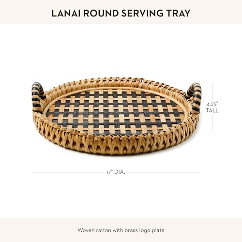 Woven Rattan Round Serving Tray