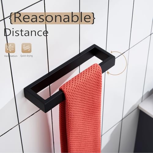 Towel Ring Matte Black Hand Towel Bar Holder 9