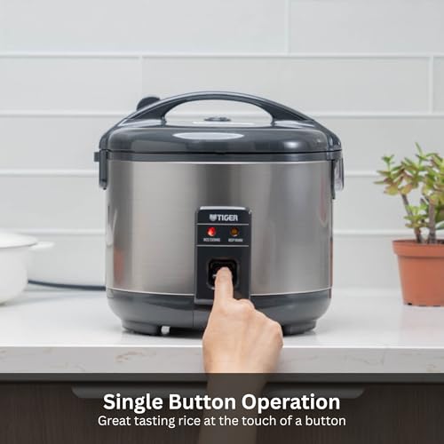 JNP-S10U-US 5.5 Cup Capacity White Rice Cooker with Non-Stick Inner Pot, Retractable Power Cord, and Keep Warm up to 12 hours (Urban Satin)