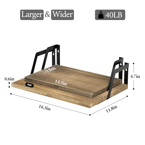 Carbonized Black Deep Floating Shelves (2 Count)