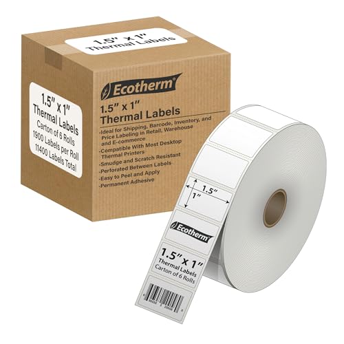 1.5" x 1" Thermal Labels (11400 Count)