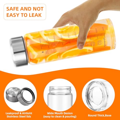 Glass Juice Bottles 6 Pack 20 oz (6 Count)