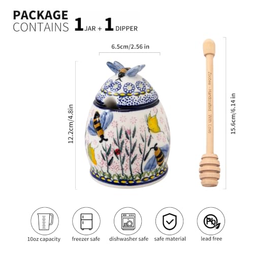 10oz Lavender Allure Ceramic Handpainted Honey Pot (10 Count)