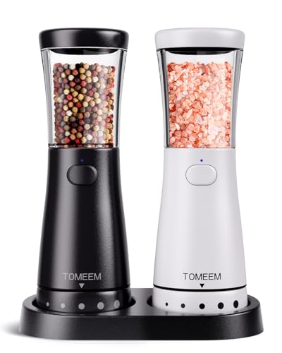 Electric Salt and Pepper Grinder Set with Storage Base (2 Count)
