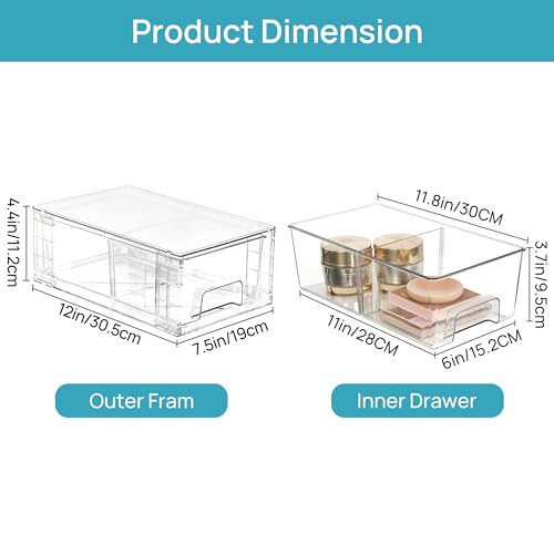 6 Pack Stackable Storage Drawers (6 Count)