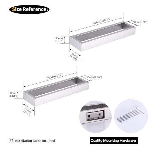 Modern Towel Holder Square Style Brushed Stainless Steel Towel Hanger Towel Ring for Bathroom Wall Mount 2 Pack HG1716