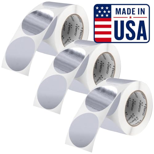Metallic Silver Perforated Round Circle Dot Sticker 3 (3 Count)