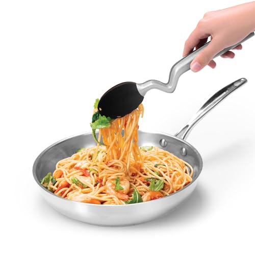 Clongs Grippy Silicone & Stainless Steel Kitchen Cooking Tongs with Click