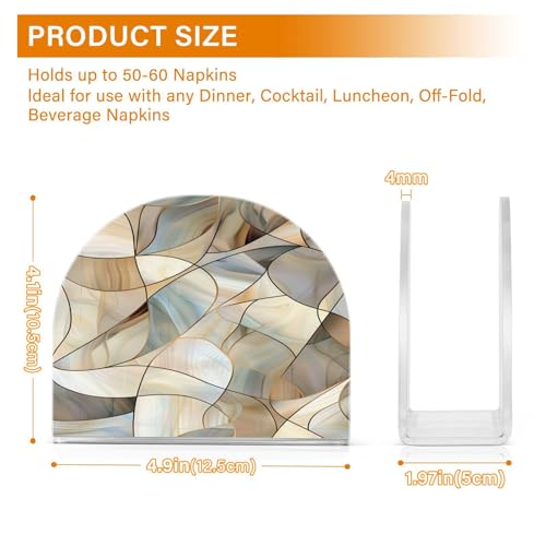 Abstract Stained Glass Pattern Napkin Holder for Table Paper Napkins Holder Acrylic Tissue Dispenser Kitchen Dining Room Bathroom Party Car Decor