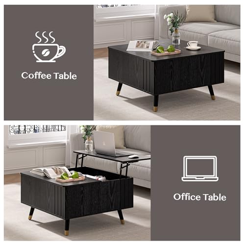 Square Lift Top Coffee Table with Storage for Living Room