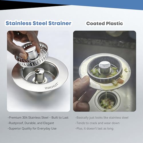 Upgraded 3 in 1 Kitchen Sink Drain Strainer (2 Count)