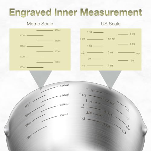 18/8(304) Stainless Steel Measuring Cup Set(1CUP & 2CUP) (2 Count)