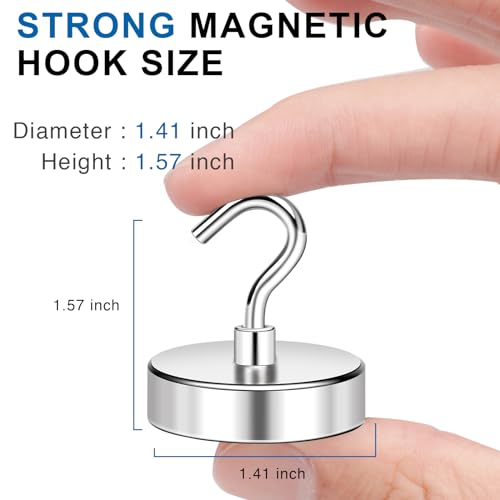 Magnetic Hooks Magnet Hook for Cruise Cabins 170LBS 12P Essentials (12 Count)