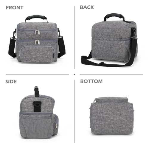 Double Layer Cooler Insulated Lunch Bag Adult Lunch Box Large Tote Bag for Men (2 Count)