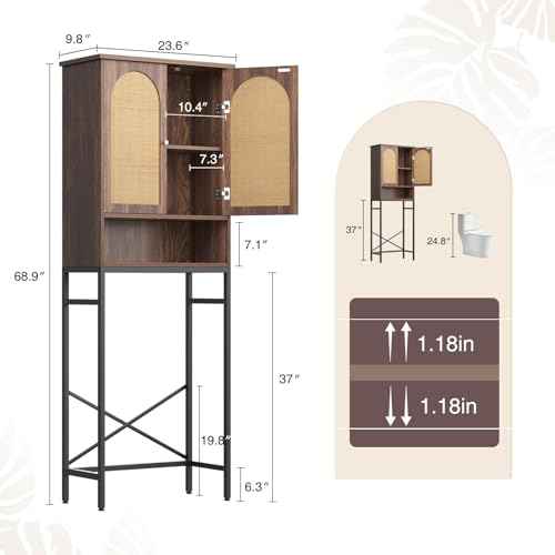 Rattan Toilet Storage Cabinet