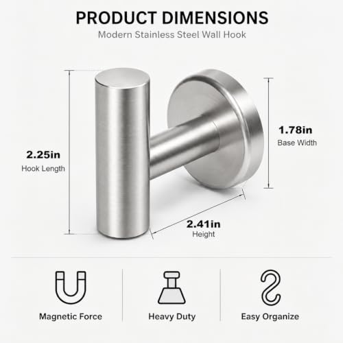 Magnetic Hooks Coat Magnet Hooks for Hanging (2 Count)