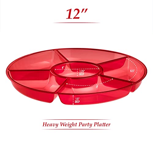6 Sectional Round Plastic Serving Tray