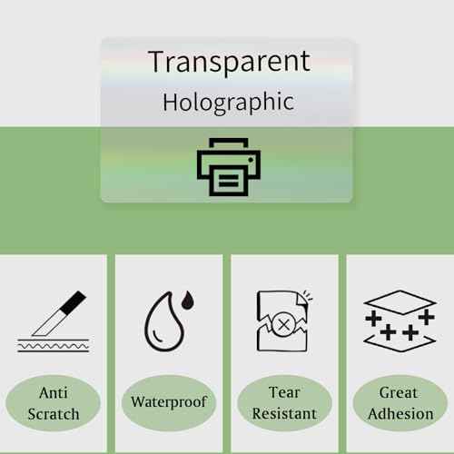 3x2 Inch Transparent Holographic Thermal Labels Stickers