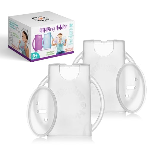 2-in-1 Baby Food Pouch & Juice Box Holder (2-pack) - No-Squeeze, Food-Safe Container with easy-grab Handles & Lid Fits GoGo, Capri Sun, Juice, Yogurt, & More (3 Count)