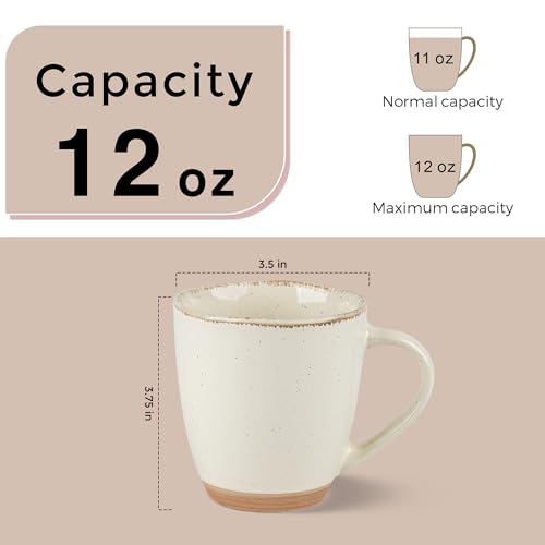 12oz Ceramic Coffee Mugs set of 4 (4 Count)