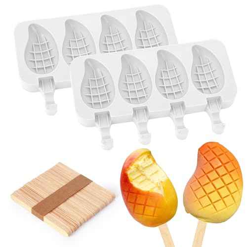 2Pack Mango Shape Silicone Popsicle Molds (8 Count)
