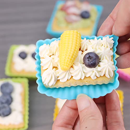 24Pack Silicone Muffin Baking Cups Cupcake Liners Lunch Box Bento Dividers (24 Count)
