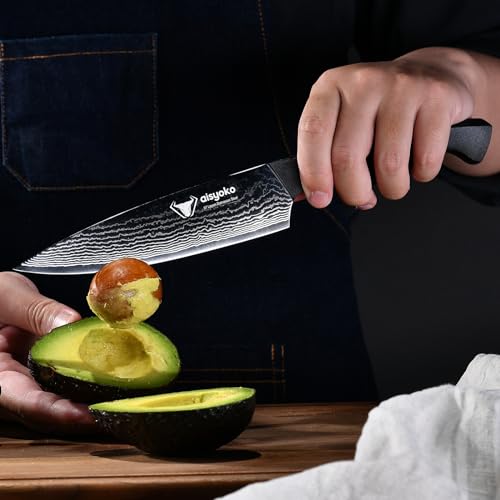 Professional Chef Knife 6.5" Damascus Kitchen Knife 8C High carbon stainless steel Super sharp