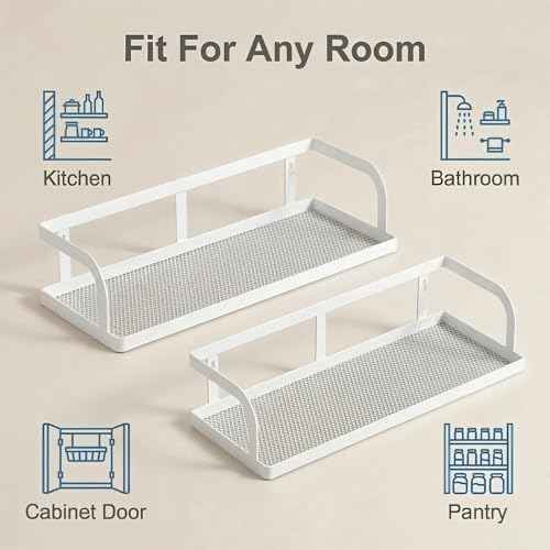 2 Pack 16.5" Extra Long Slim Hollowout Shower Caddy (2 Count)