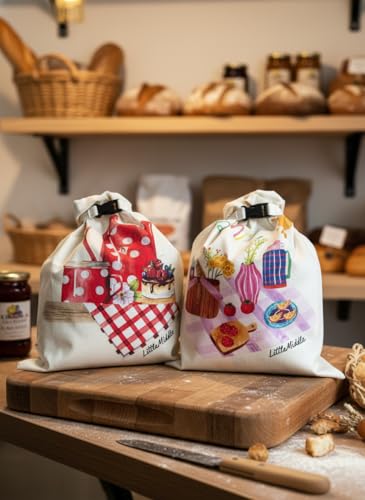 2 XL Beeswax Bread Bags for Homemade Bread