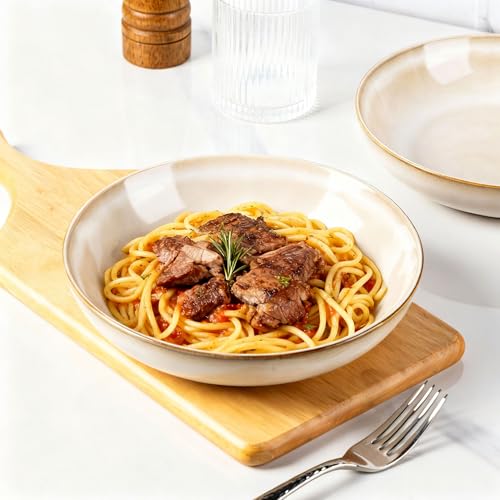 8.5’’ Ceramic Pasta Bowls Set of 4 (4 Count)