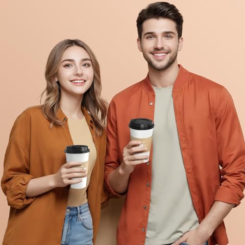 Coffee Cups with Lids and Sleeves (100 Count)