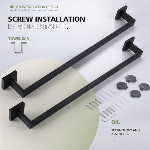 24 Inch Single Towel Bar (2 Count)